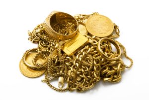 objects of gold on white background